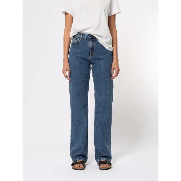 NWT Nudie Jeans Women's Clean Eileen Gentle Blues Wide Leg Size 32 x 28 - Picture 1 of 11